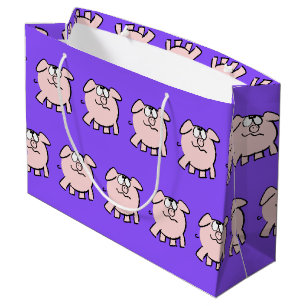 Funny 2 Cartoon Pig Baby Choose Color L Gift Große Geschenktüte