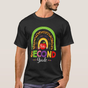 Funny 2. Klasse Leopard Regenbogen Hallo zurück na T-Shirt