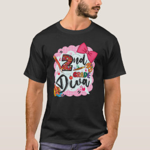 Funny 2nd Grad Diva Erster Tag der Schule für Stud T-Shirt