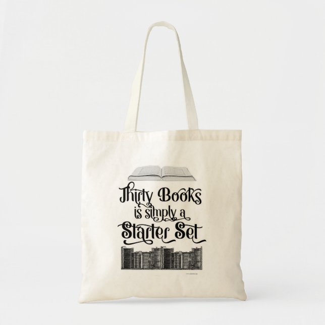 Funny 30 Books Collector Slogan Tragetasche (Vorne)