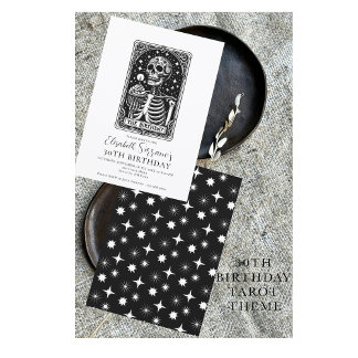 Funny 30. Geburtstag Gotisches Tarot Schwarz Einladung