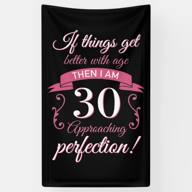 Funny 30. Geburtstag 'Perfection' Banner (Vertikal)