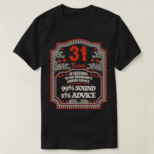 Funny 31st Wedding Anniversary Tee For Her  Women  (Design vorne)