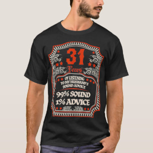 Funny 31st Wedding Anniversary Tee For Her Women