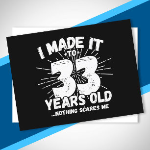 Funny 33. Geburtstag Zitat sarkastisch 33 Jahre al Postkarte