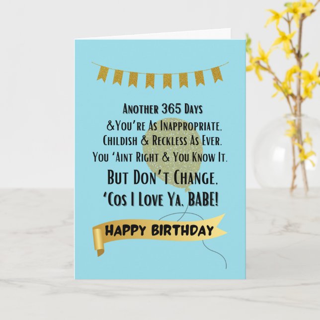 Funny 365 Days to be a Better Person Birthday Card Karte (Gelbe Blume)