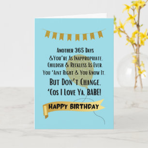 Funny 365 Days to be a Better Person Birthday Card Karte