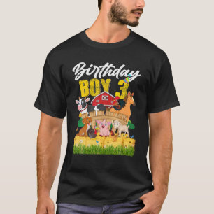 Funny 3 Jahre alt Barnyard Geburtstag Boy 3Rd Farm T-Shirt