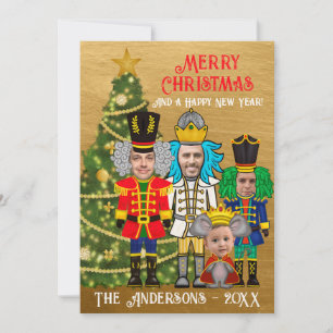 Funny 3 Nutcrackers und Maus König frohe Weihnacht Feiertagskarte