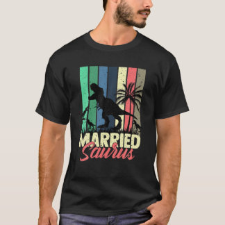 Funny 3 Rex Married Saurus Family Dinosaur Married T-Shirt
