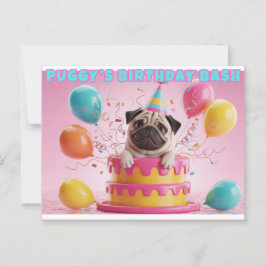 Funny 3D Möpse Birthday Card | Niedliches Hundebüt Postkarte