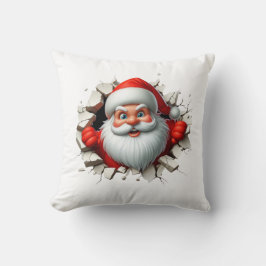 Funny 3D Santa Claus Christmas Holiday Design Kissen