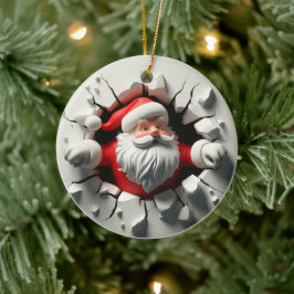 Funny 3d Santa Keramik Ornament