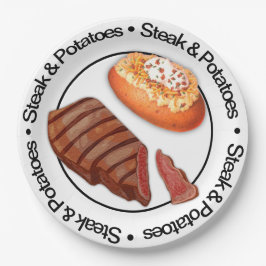Funny 3D Steak & Potatoe Papierplatte Pappteller