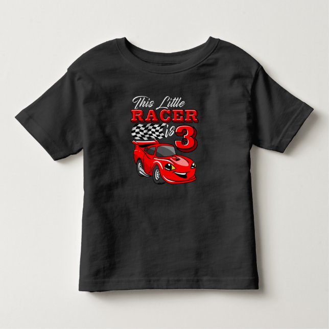 Funny 3rd Birthday Race Car Shirt design (Vorderseite)