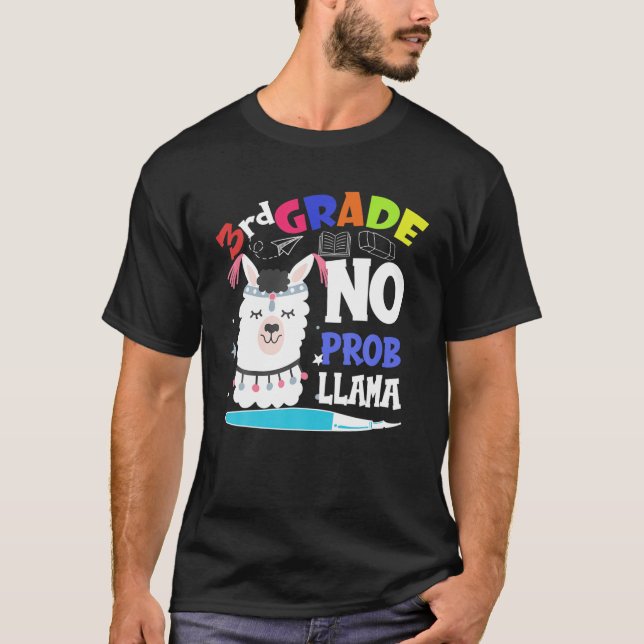 Funny 3Rd Grade No Prob-Llama Students Kids Back T T-Shirt (Vorderseite)