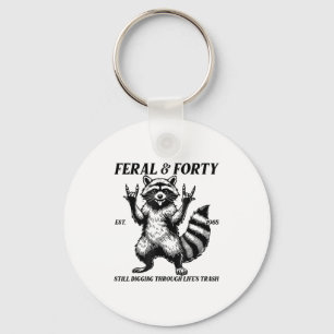Funny 40. Geburtstag Est 1985 Feral &Amp; Vierzigr Schlüsselanhänger
