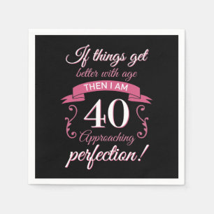Funny 40. Geburtstag 'Perfection' Serviette