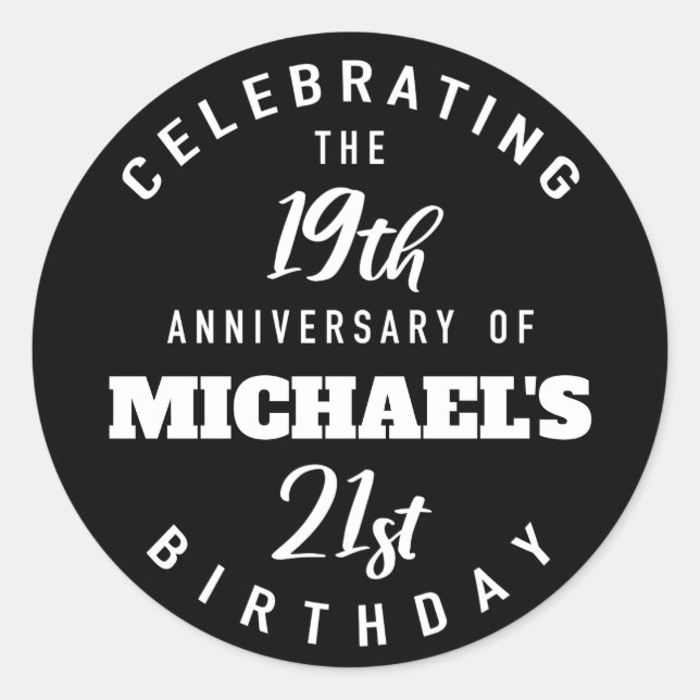 Funny 40. Geburtstag Personalisiert Runder Aufkleber (Vorderseite)