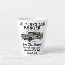 Funny 40. Geburtstag Retro Auto Banger Add Name Da