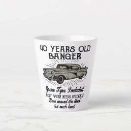 Funny 40. Geburtstag Retro Auto Banger Add Name Da Milchtasse
