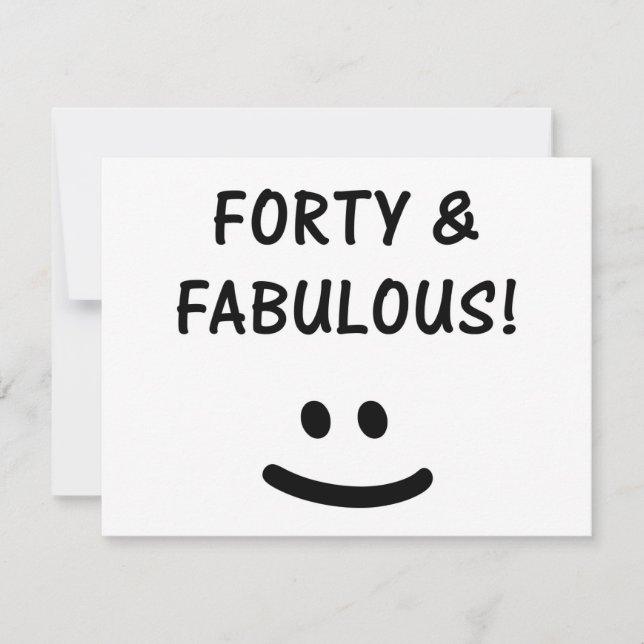 Funny 40. Geburtstagsgeschenke Karte (Vorderseite)