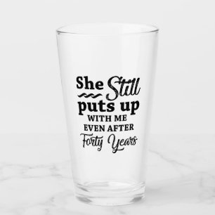 Funny 40. Hochzeitstag Glas