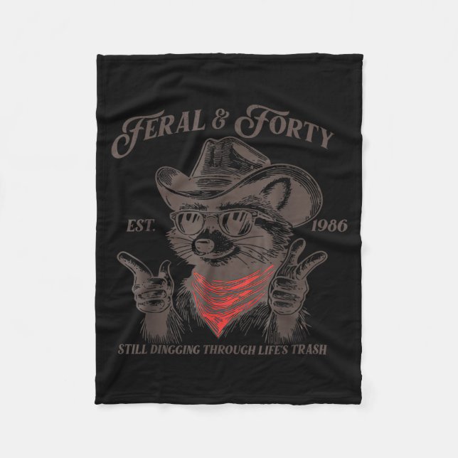 Funny 40th Birthday Est 1986 Feral &amp; Forty Rac Fleecedecke (Vorderseite)