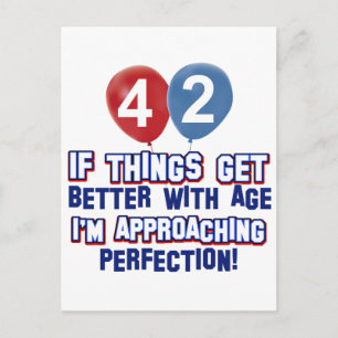 Funny 42. jähriges Geburtstagsdesign Postkarte