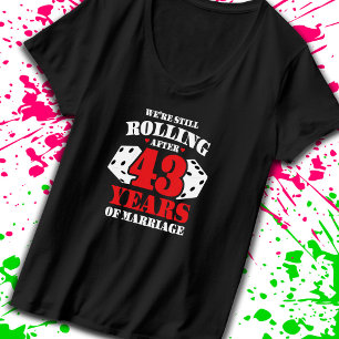 Funny 43 Jubiläumspaare Verheiratet 43 Jahre T-Shirt