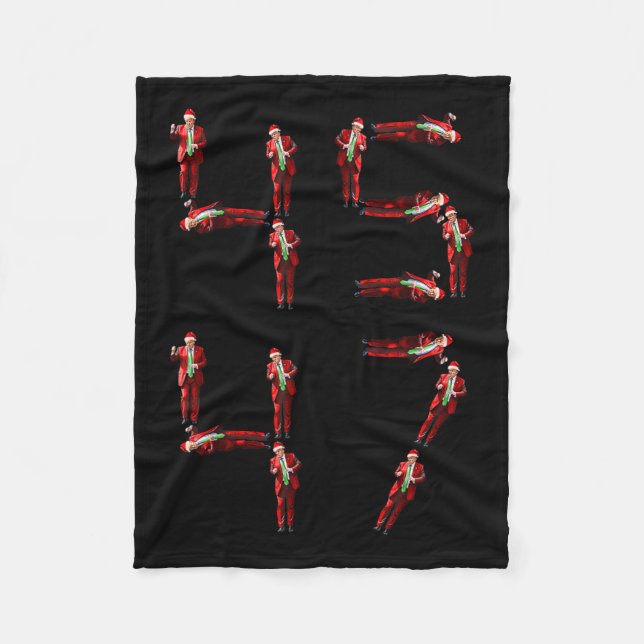 Funny 45 47 Trump tanzt WeihnachtsWeihnachten Weih Fleecedecke (Vorderseite)