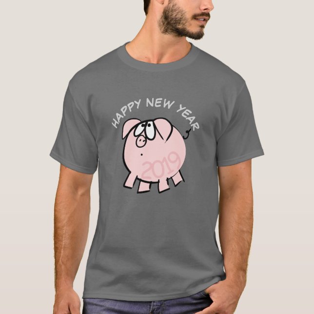 Funny 4 Cartoon Illustration Pig Year Zodiac Man T T-Shirt (Vorderseite)