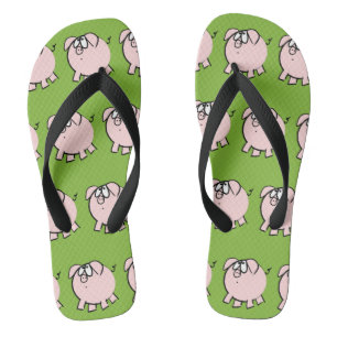 Funny 4 Cartoon Pig Wählen Sie Farbe Männer Drehte Flip Flops