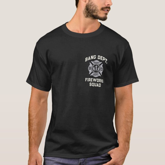 Funny 4. Juli Bang Dept FIREWORKS SQUAD Pyro T T-Shirt (Vorderseite)