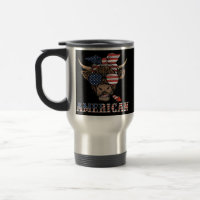 Funny 4. Juli Merica Highland Cow Amerika