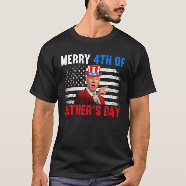 Funny 4. Juli T-Shirt - Joe Biden Merry 4th of Fat (Vorderseite)