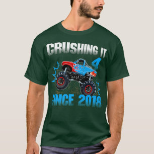 Funny 4 zerkleinert seit 2018 Monster Truck 4th B T-Shirt