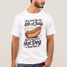 Funny 4th of July Hot Dog T-Shirt