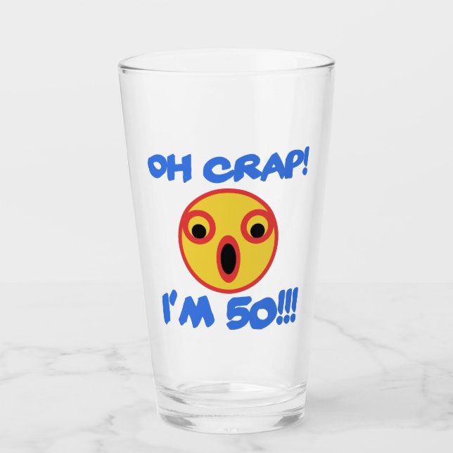 Funny 50. Geburtstag Gag Geschenk Glas (Vorderseite)