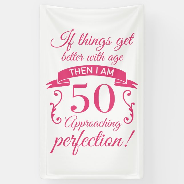 Funny 50. Geburtstag 'Perfection' Banner (Vertikal)