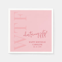 Funny 50. Geburtstag WTF | Rosa Rote Moderne Gebur