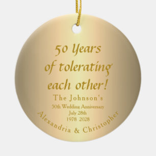 Funny 50 th Golden Wedding Jubiläum Keramik Ornament