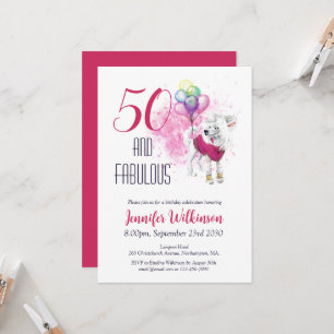 Funny 50 und fabulous Pink Einladung