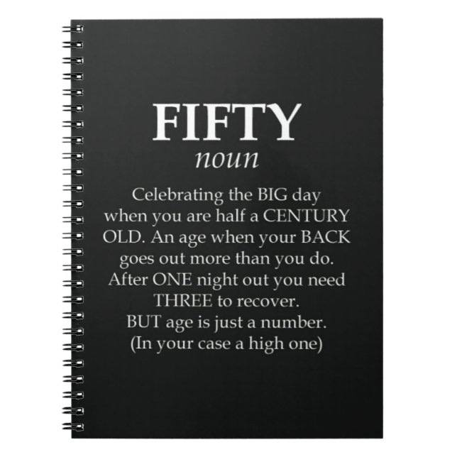 Funny 50th Birthday Gifts 50 Years Old Fifty Humor Notizblock (Vorderseite)