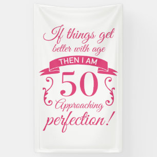 Funny 50th Birthday 'Perfection' Banner