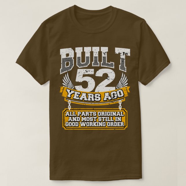 Funny 52. Geburtstag Shirt Vintag gebaut 52 Jahre  (Design vorne)