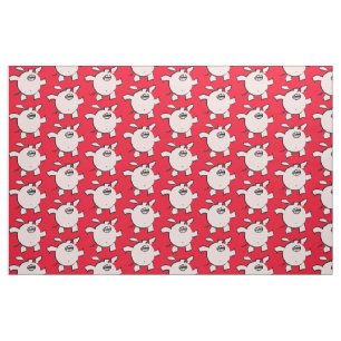 Funny 5 Cartoon Illustration Schweinekopf Farbe F Stoff