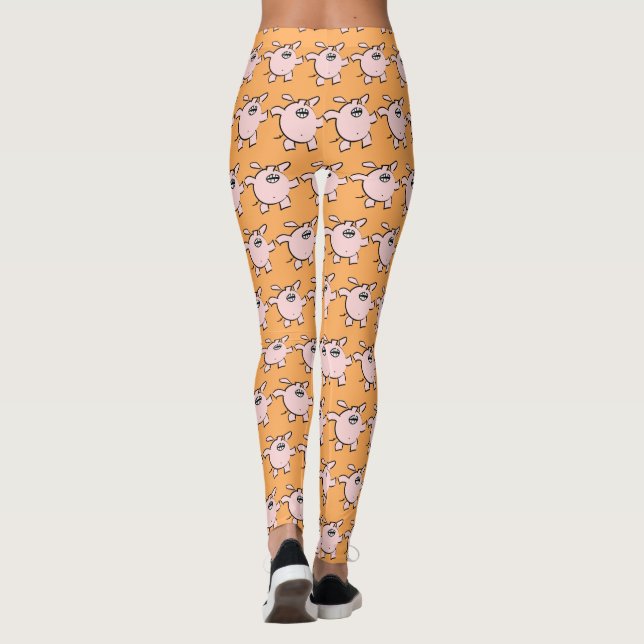 Funny 5 Cartoon Illustration Wählen Sie Farbe L Leggings (Rückseite)