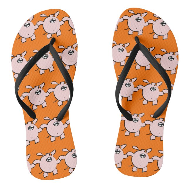 Funny 5 Cartoon Pig Wählen Sie Farbe Frauen Drehte Flip Flops (Fußbett)