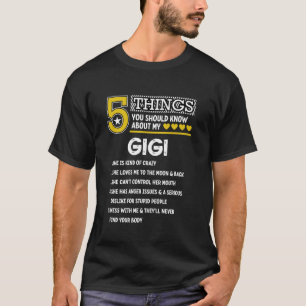 Funny 5 Dinge Gigi Cool Familienmatching Party Lon T-Shirt